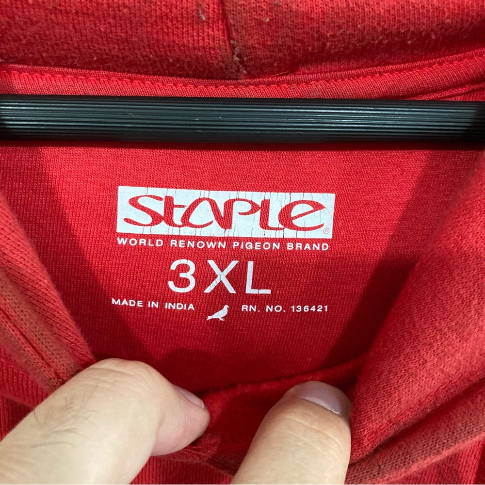 Staple Red Hoodie with Sequin Bird Design - Picture 4 of 14